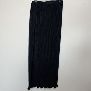 VTG Women Whimsigoth Witchy Maxi Skirt XL Black Pleated Ruffle Fairy Grunge Goth